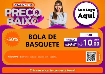 Modelo de Cartaz para Cartaz A4 Horizontal com o tema Semana do Preço Baixo para Artigos Esportivos