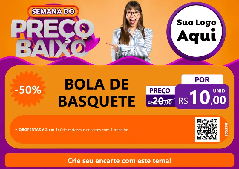 Modelo de Cartaz para Cartaz A4 Horizontal com o tema Semana do Preço Baixo para Artigos Esportivos