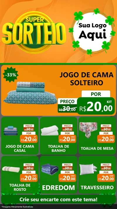 Modelo de Rede Social para Stories com o tema Super Sorteio para Cama, Mesa e Banho