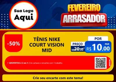 Modelo de Cartaz para Cartaz A4 Horizontal com o tema Fevereiro Arrasador para Calçados