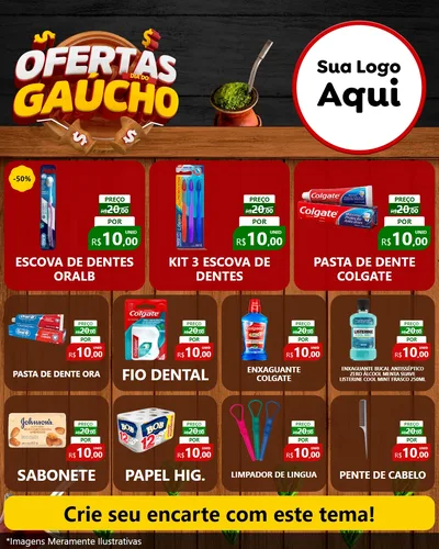 Modelo de Rede Social para Feed Instagram com o tema Ofertas Dia do Gaúcho para Higiene Pessoal