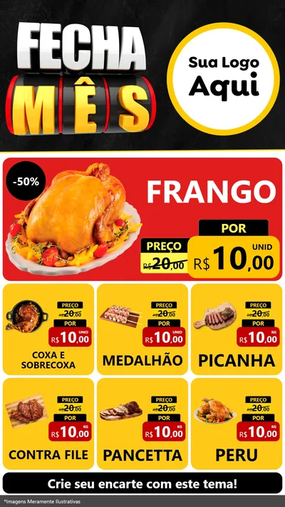 Modelo de Rede Social para Stories com o tema Fecha Mês para Assados