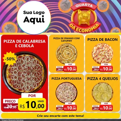 Modelo de Rede Social para Feed Facebook com o tema Quarta da Economia para Pizzaria
