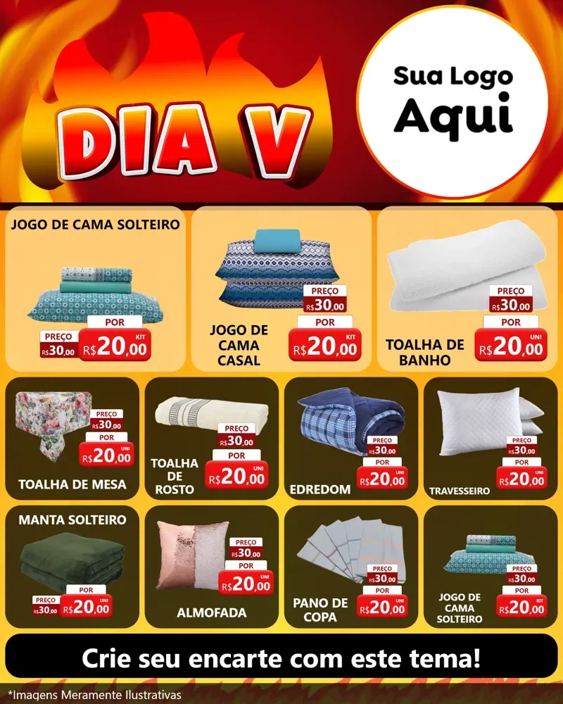 Modelo de Rede Social para Feed Instagram com o tema Dia V para Cama, Mesa e Banho