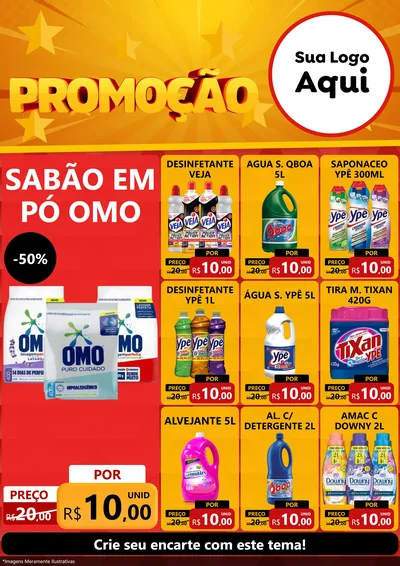 Modelo de Encarte para Encarte A4 Vertical com o tema Promoção para Produtos de Limpeza