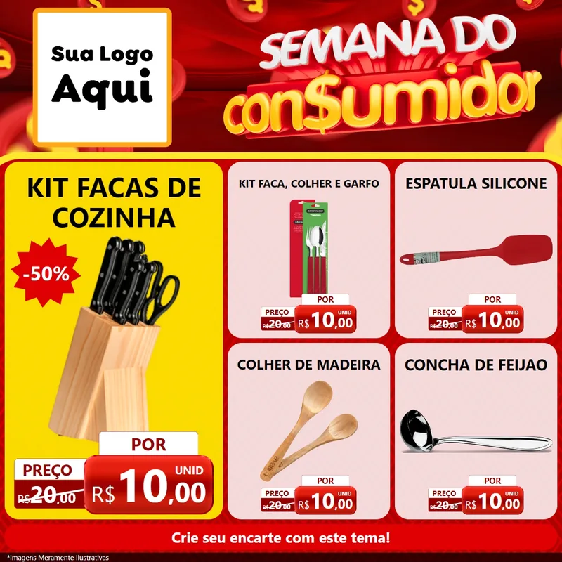 Modelo de Rede Social para Feed Facebook com o tema Semana do Consumidor para Utilidades Domésticas