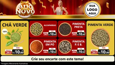 Modelo de TV para TV Horizontal com o tema Super Ano Novo para Produtos Naturais