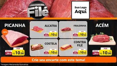 Modelo de TV para TV Horizontal com o tema Festival do Filé para Açougue