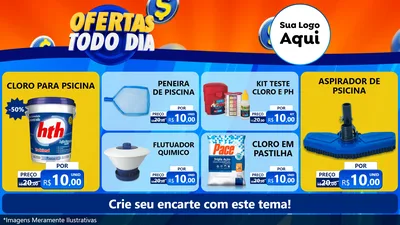 Modelo de TV para TV Horizontal com o tema Ofertas Todo Dia para Produtos para Piscina