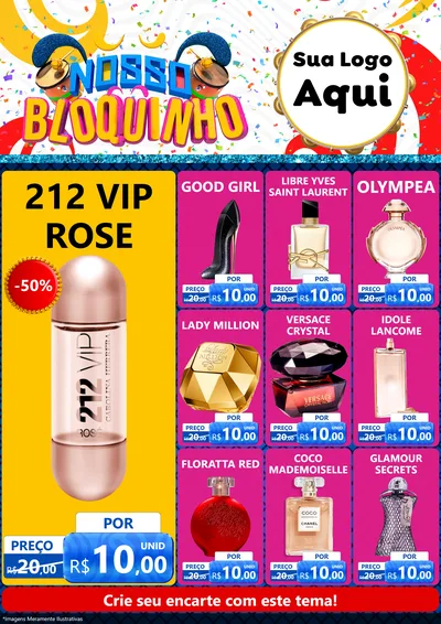 Modelo de Encarte para Encarte A4 Vertical com o tema Nosso Bloquinho para Perfumes