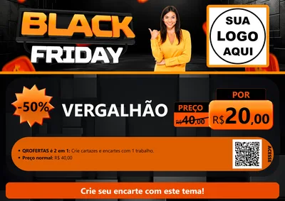 Modelo de Cartaz para Cartaz A4 Horizontal com o tema Black Friday para Ferragens