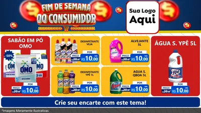 Modelo de TV para TV Horizontal com o tema Fim de Semana do Consumidor para Produtos de Limpeza
