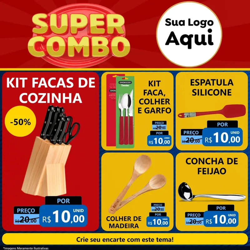 Modelo de Rede Social para Feed Facebook com o tema Super Combo para Utilidades Domésticas