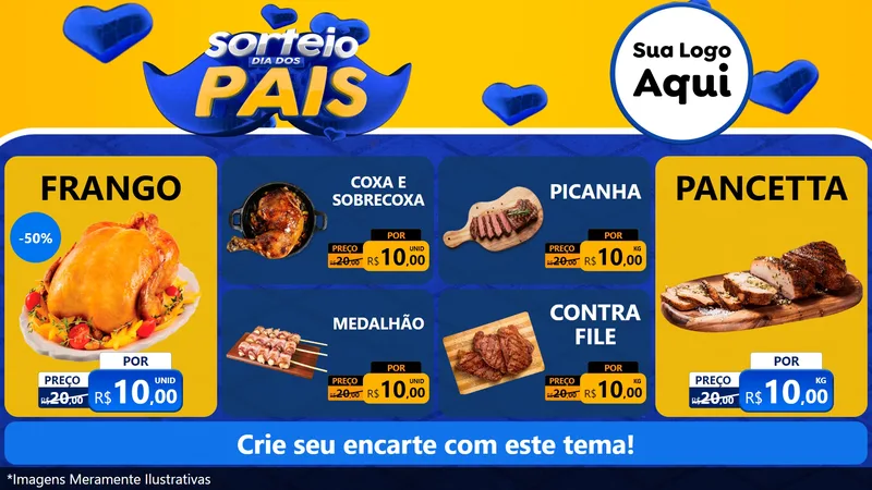 Modelo de TV para TV Horizontal com o tema Sorteio Dia dos Pais para Assados