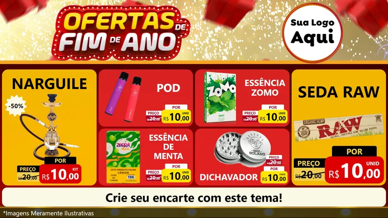 Modelo de TV para TV Horizontal com o tema Ofertas de Fim de Ano para Tabacaria