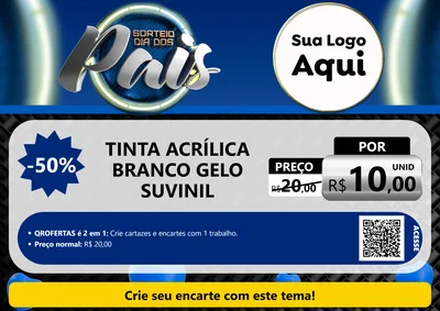 Modelo de Cartaz para Cartaz A4 Horizontal com o tema Sorteio Dia Dos Pais para Tintas e Ferramentas