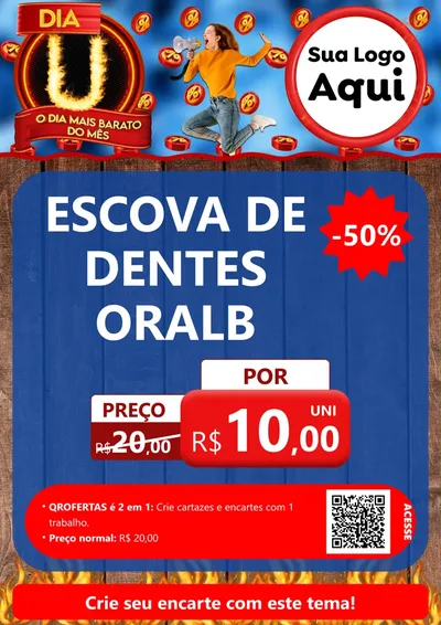Modelo de Cartaz para Cartaz A4 Vertical com o tema Dia U - O Dia Mais Barato Do Mês para Higiene Pessoal