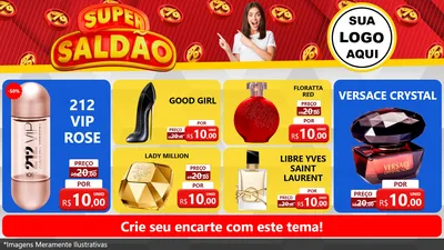 Modelo de TV para TV Horizontal com o tema Super Saldão para Perfumes