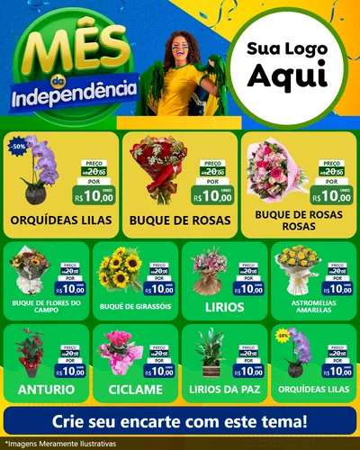 Modelo de Rede Social para Feed Instagram com o tema Mês da Independência para Floricultura e jardim