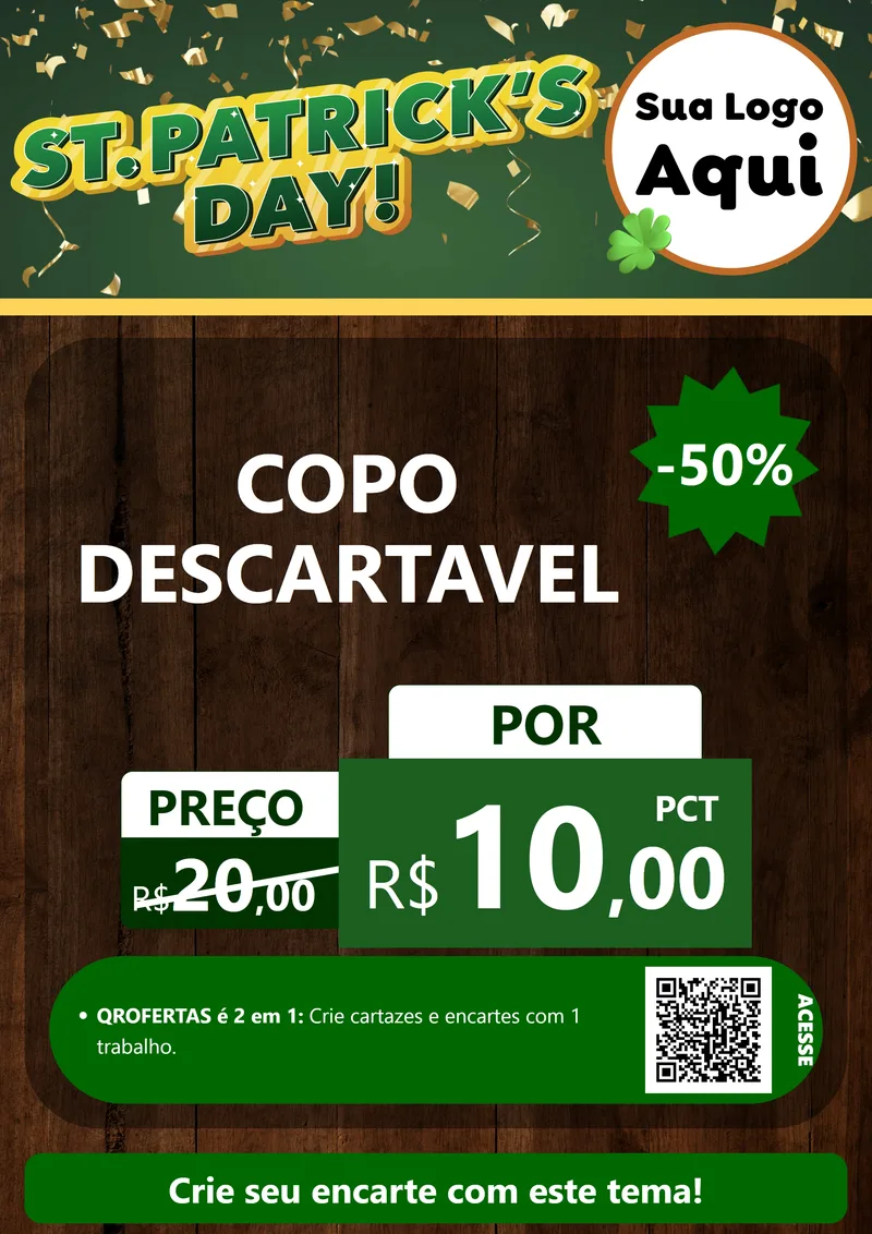 Modelo de Cartaz para Cartaz A4 Vertical com o tema St Patriks Day para Embalagens