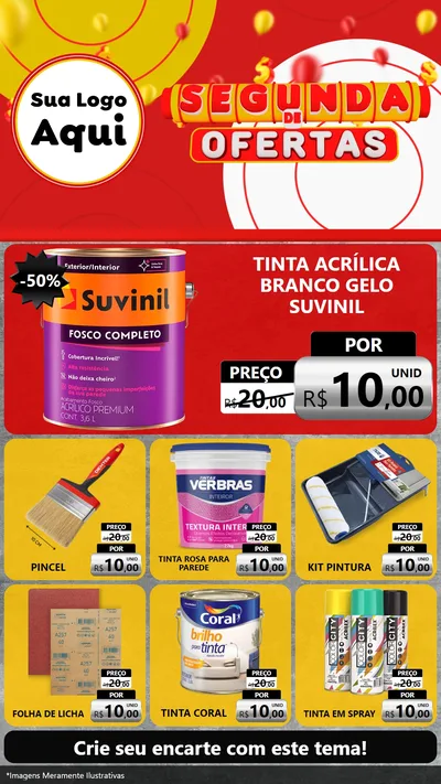 Modelo de Rede Social para Stories com o tema Segunda de Ofertas para Tintas e Ferramentas