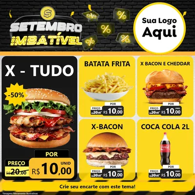 Modelo de Rede Social para Feed Facebook com o tema Setembro Imbatível para Hamburgueria