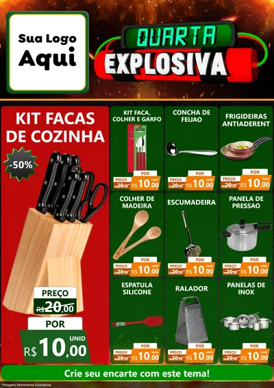 Modelo de Encarte para Encarte A4 Vertical com o tema Quarta Explosiva para Utilidades Domésticas