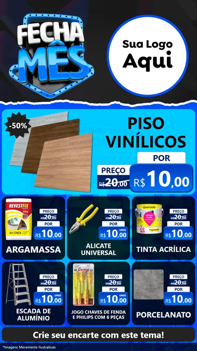 Modelo de Rede Social para Stories com o tema Fecha Mês para Material para Construção