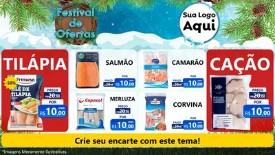 Modelo de TV para TV Horizontal com o tema Festival de Ofertas - Inverno para Peixaria