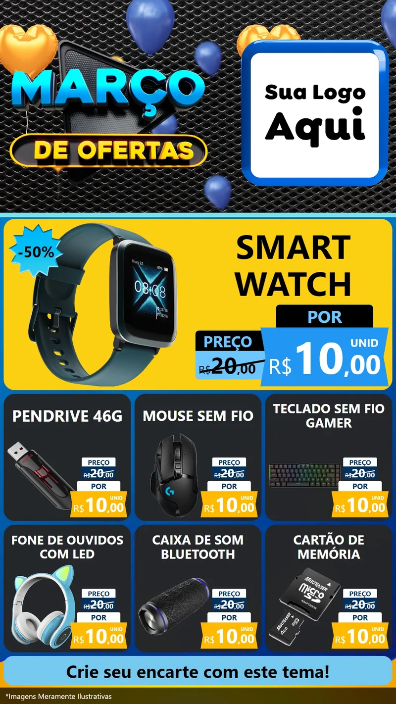 Modelo de Rede Social para Stories com o tema Março de Ofertas para Informática