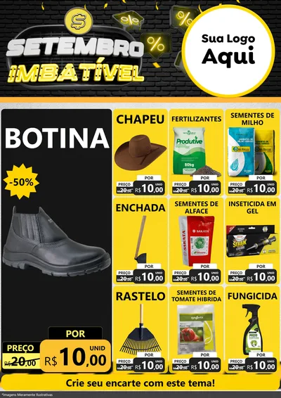 Modelo de Encarte para Encarte A4 Vertical com o tema Setembro Imbatível para Agropecuária