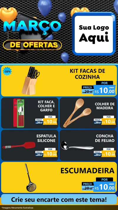 Modelo de TV para TV Vertical com o tema Março de Ofertas para Utilidades Domésticas