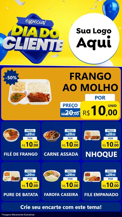 Modelo de Rede Social para Stories com o tema Especial Dia do Cliente para Restaurante