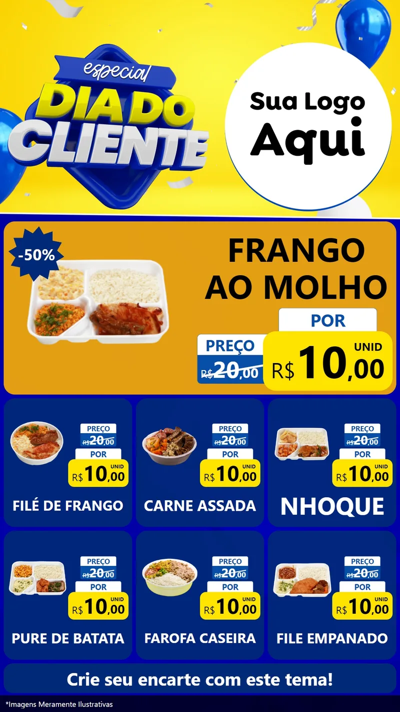 Modelo de Rede Social para Stories com o tema Especial Dia do Cliente para Restaurante