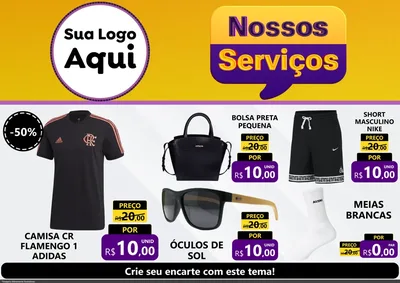 Modelo de Encarte para Encarte A4 Horizontal com o tema Nossos Serviços para Roupas e acessórios