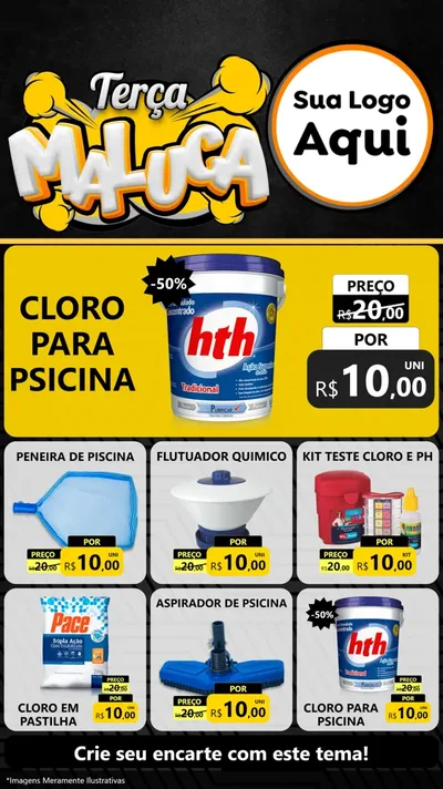 Modelo de Rede Social para Stories com o tema Terça Maluca para Produtos para Piscina