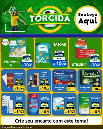 Modelo de Rede Social para Feed Instagram com o tema Torcida para Farmácia