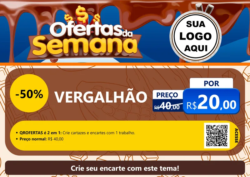Modelo de Cartaz para Cartaz A4 Horizontal com o tema Ofertas da Semana - Páscoa para Ferragens