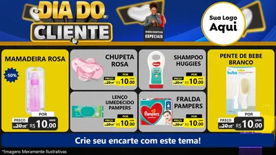 Modelo de TV para TV Horizontal com o tema Dia Do Cliente para Bebês
