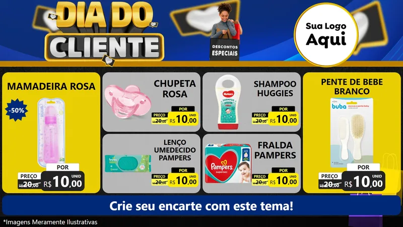 Modelo de TV para TV Horizontal com o tema Dia Do Cliente para Bebês