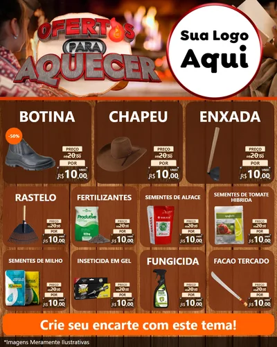 Modelo de Rede Social para Feed Instagram com o tema Ofertas Para Aquecer para Agropecuária