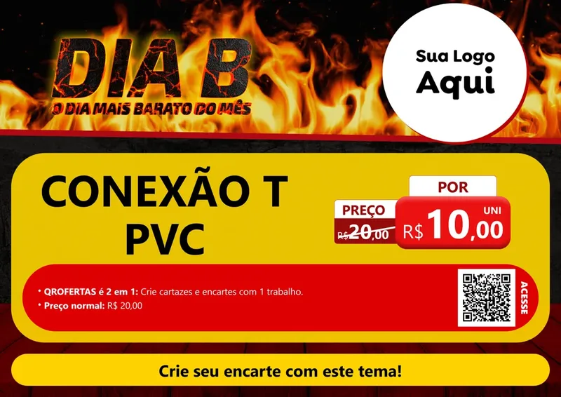 Modelo de Cartaz para Cartaz A4 Horizontal com o tema Dia B para Tubos e conexões