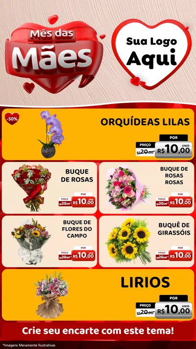 Modelo de TV para TV Vertical com o tema Mês das Mães para Floricultura e jardim