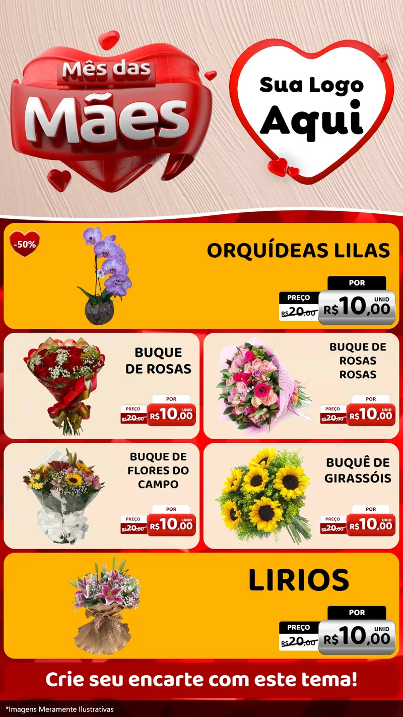 Modelo de TV para TV Vertical com o tema Mês das Mães para Floricultura e jardim