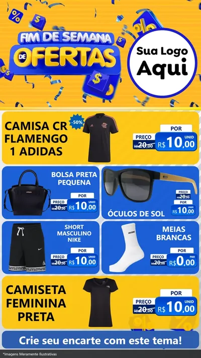 Modelo de TV para TV Vertical com o tema Fim de Semana de Ofertas para Roupas e acessórios