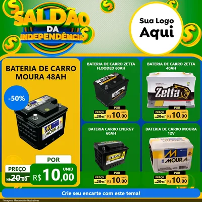 Modelo de Rede Social para Feed Facebook com o tema Saldão da Indepêndencia para Baterias Elétricas