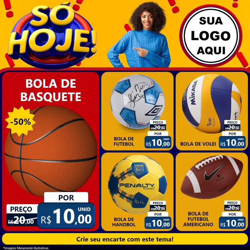 Modelo de Rede Social para Feed Facebook com o tema Só Hoje! para Artigos Esportivos