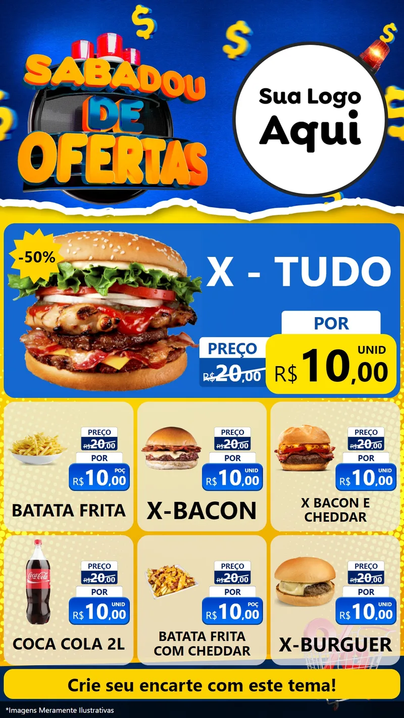Modelo de Rede Social para Stories com o tema Sabadou de Ofertas para Hamburgueria