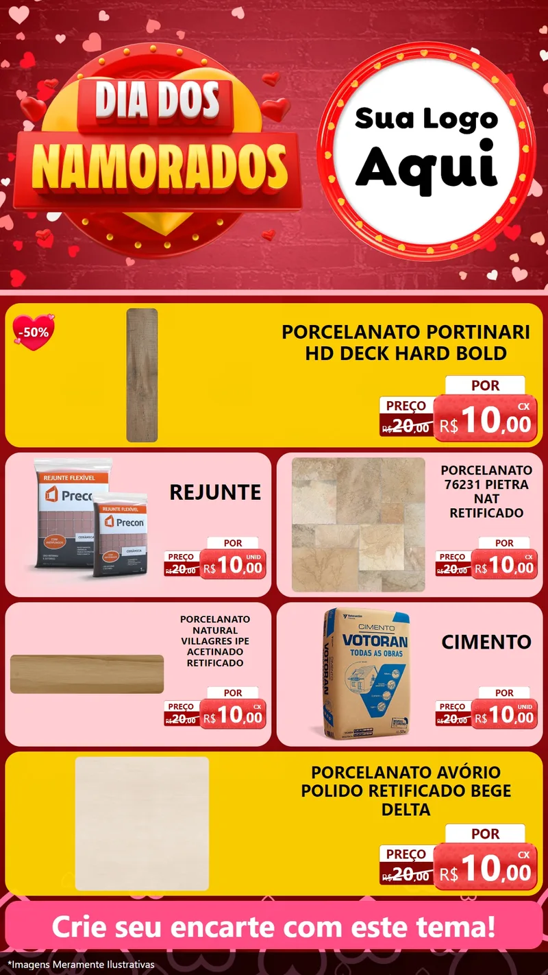 Modelo de TV para TV Vertical com o tema Dia Dos Namorados para Pisos e revestimentos