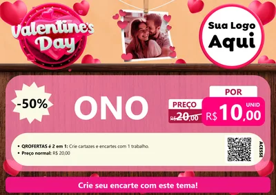 Modelo de Cartaz para Cartaz A4 Horizontal com o tema Valentine's Day para Óticas